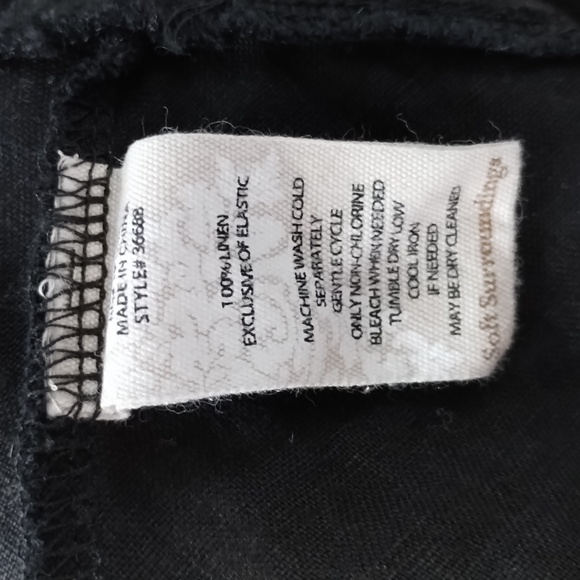 Soft Surroundings Linen Tiered Skirt Black PM Petite Medium - Picture 7 of 7